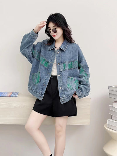 Spring New Artistic All-match Worn Loose Leisure Washed-out Do The Old Cowboy Coat For Women