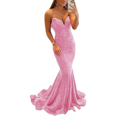 Sequin  Long Prom Gowns Dresses