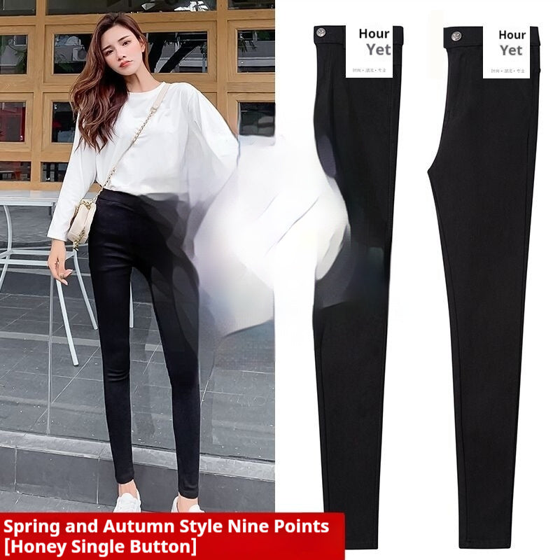 Black Magical Leggings Women's Outer Wear Ankle Tight High Waist Slimming