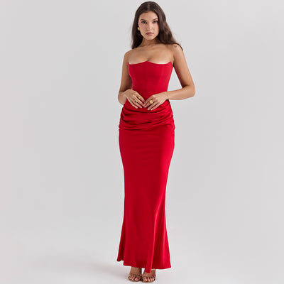 Slim Tube Top Long Dress