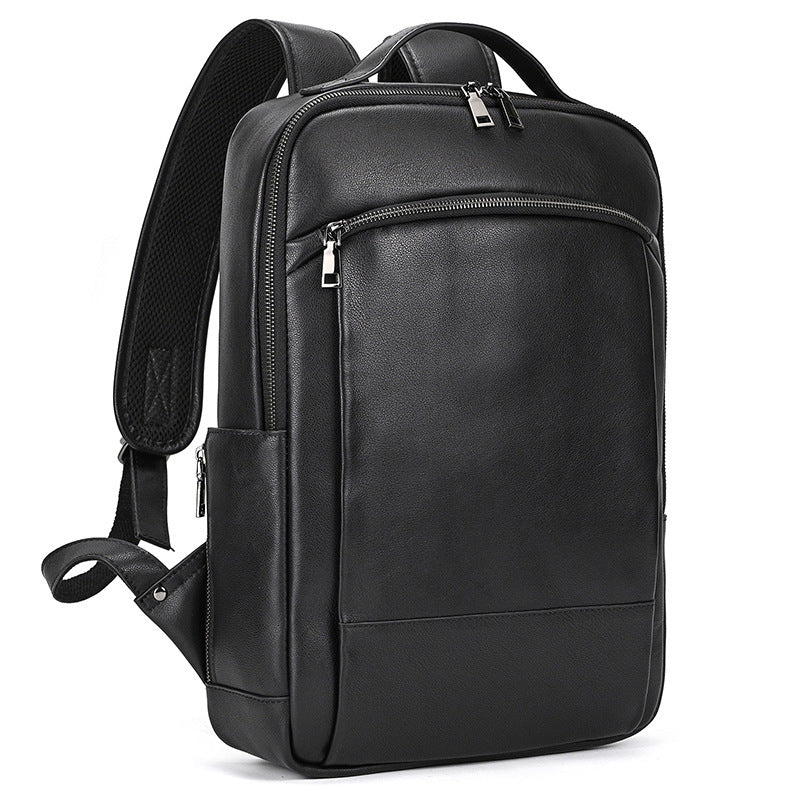 High-end Men's Leather Large-capacity Backpack 16-inch