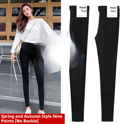 Black Magical Leggings Women's Outer Wear Ankle Tight High Waist Slimming