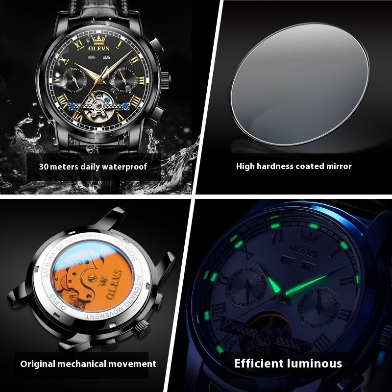 Waterproof Luminous Multifunctional Automatic Mechanical Watch