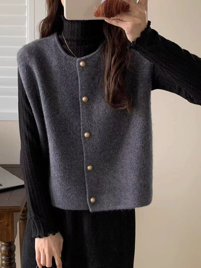 Single-breasted Loose Outer Sweater Women