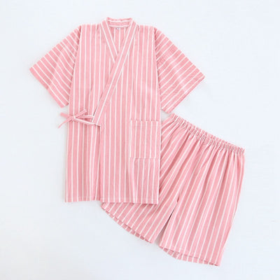 Washed Cotton Thin Striped Pajamas