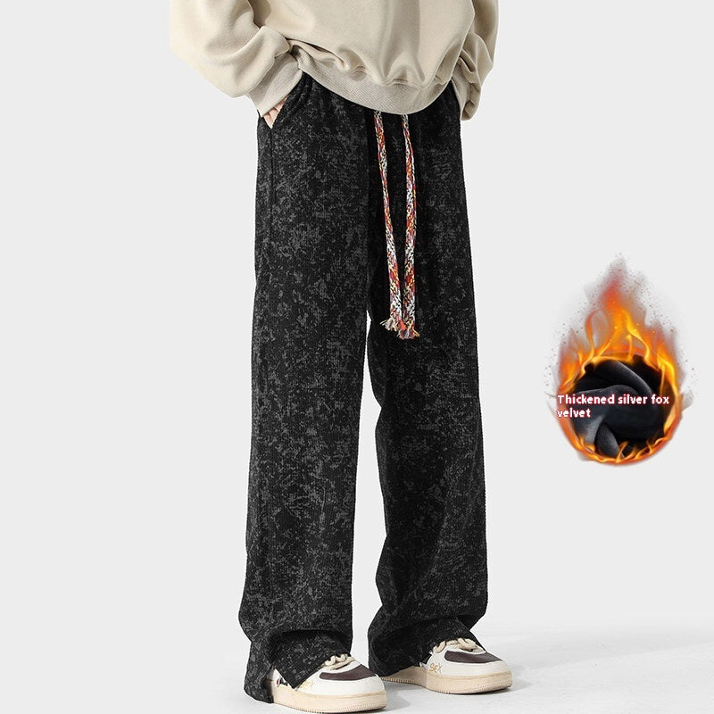 Straight Loose Pu Shuai Casual Long Pants