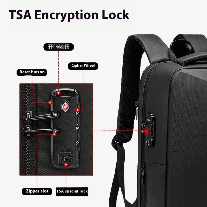 Men's Backpack Security Lock Backpack Business