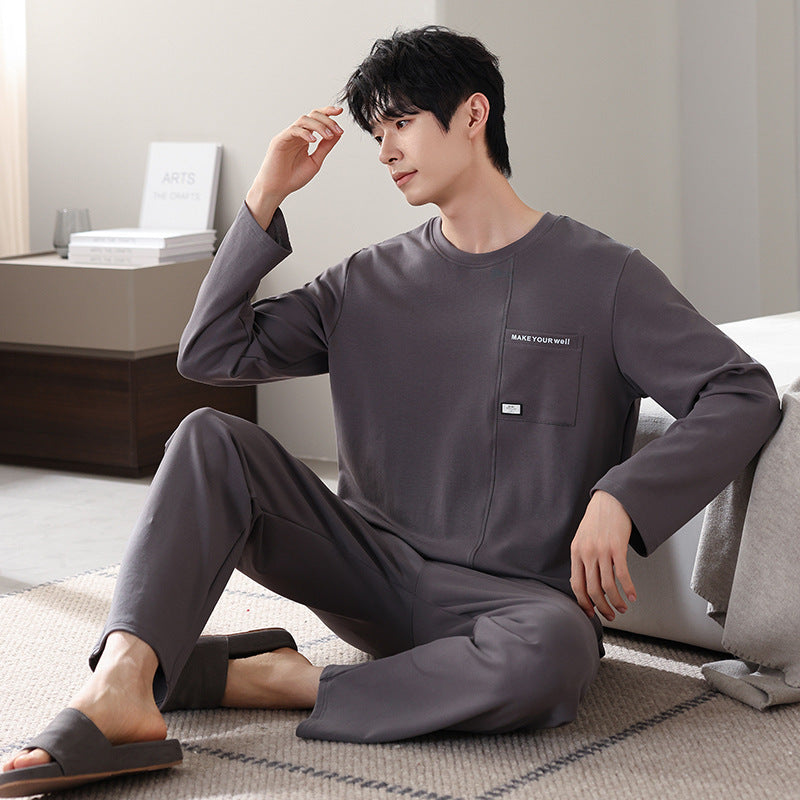 New Cotton Long Sleeve Full Cotton Casual Homewear Suit