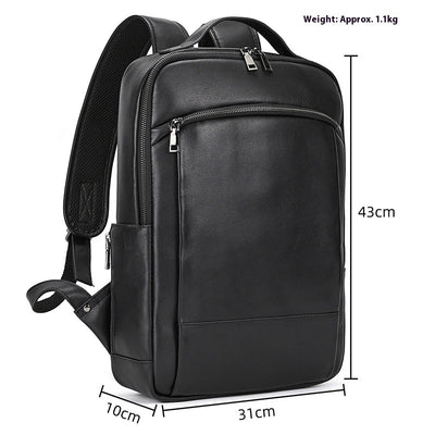 High-end Men's Leather Large-capacity Backpack 16-inch