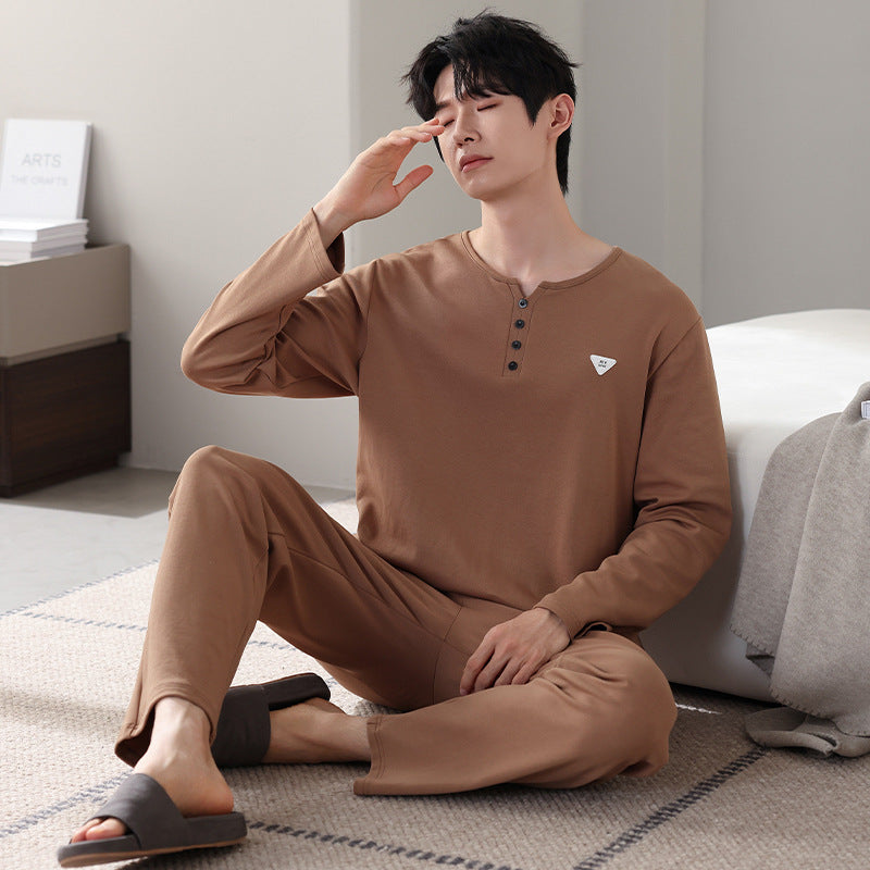 New Cotton Long Sleeve Full Cotton Casual Homewear Suit