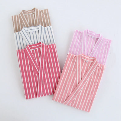 Washed Cotton Thin Striped Pajamas