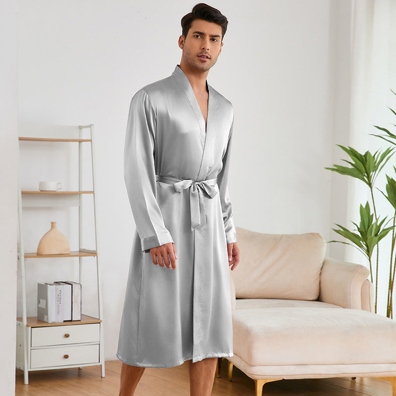 Men's Robes Shorts Suit Solid Color Homewear