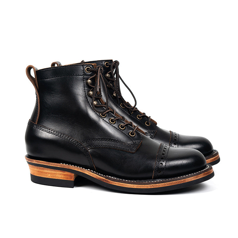 Tooling First Layer Cowhide Fall Winter Men Genuine Leather Boots