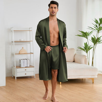 Men's Robes Shorts Suit Solid Color Homewear