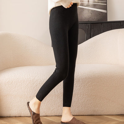 Soft Glutinous Cashmere Slim Fit Thick Flat Women's Leggings