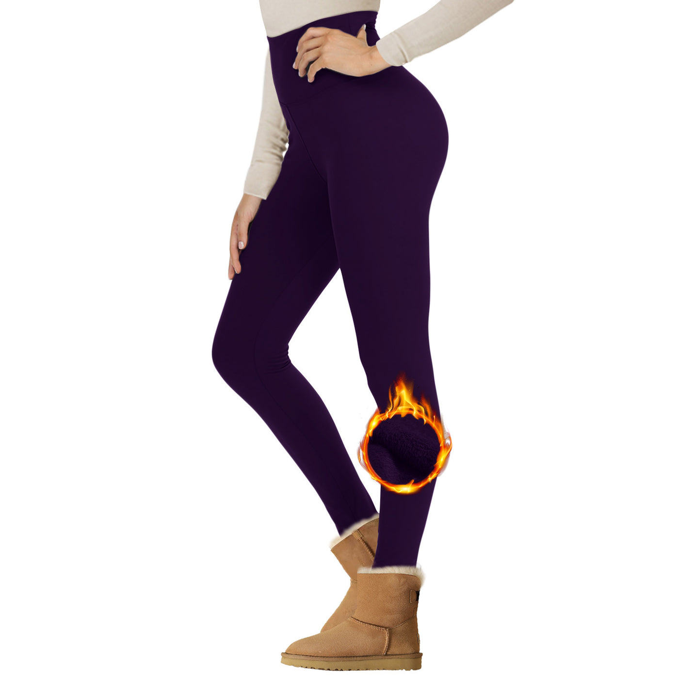 Velvet Padded Leggings High Waist Warm Hiking Workout Lady