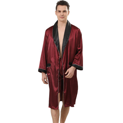 Men's Silk Nightgown Shorts Two-piece Suit