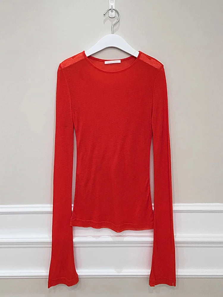 Ladies Long Sleeve Slim Top