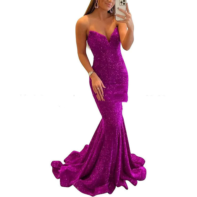 Sequin  Long Prom Gowns Dresses