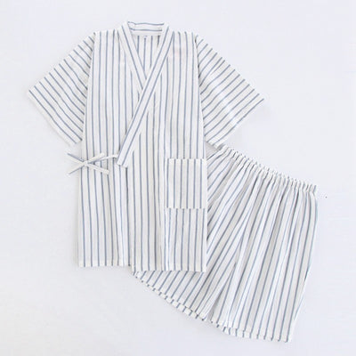 Washed Cotton Thin Striped Pajamas