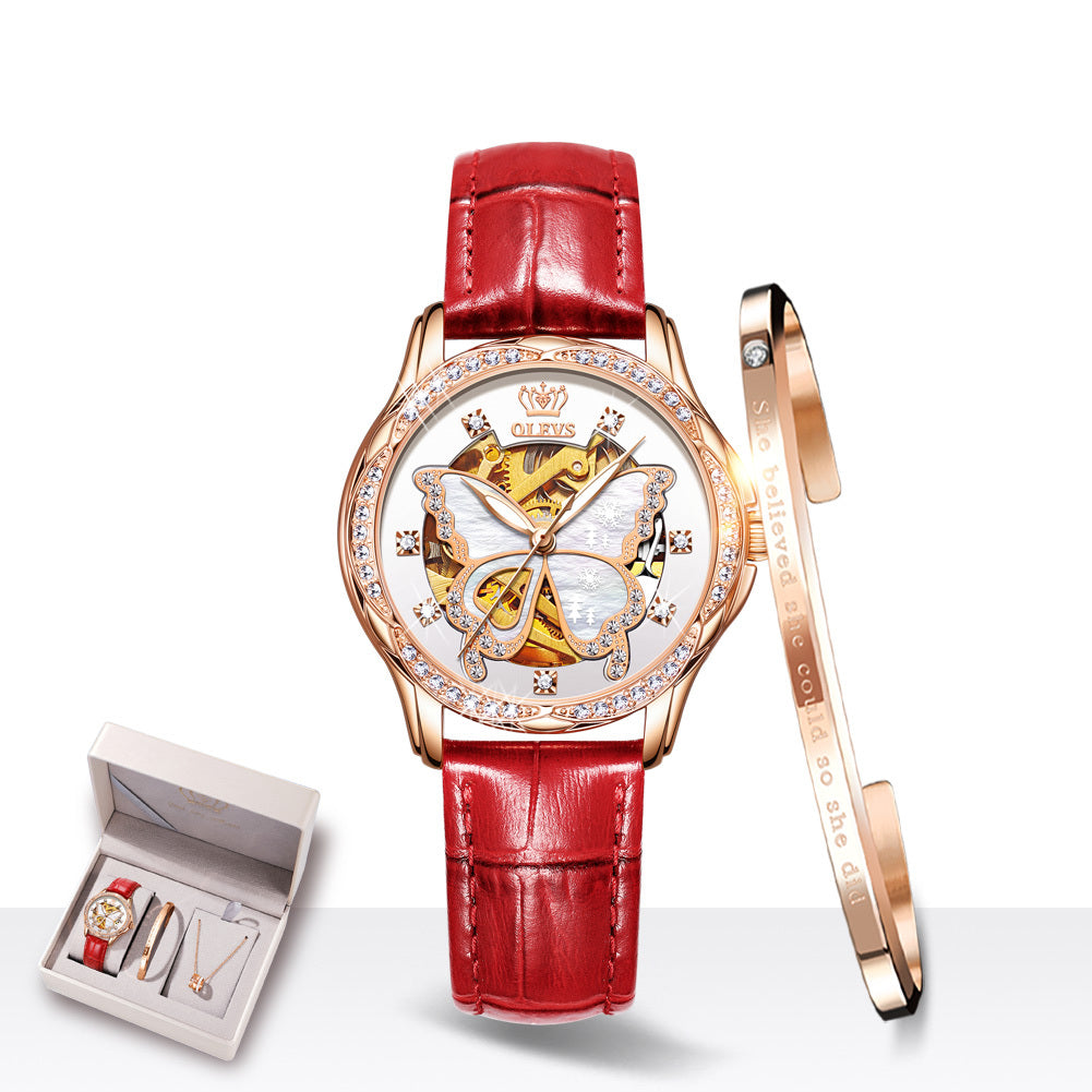 Ladies Automatic Mechanical Watch Gift Box Set