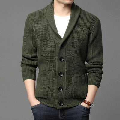 Men's Classic Lapel Cardigan Casual Sweater