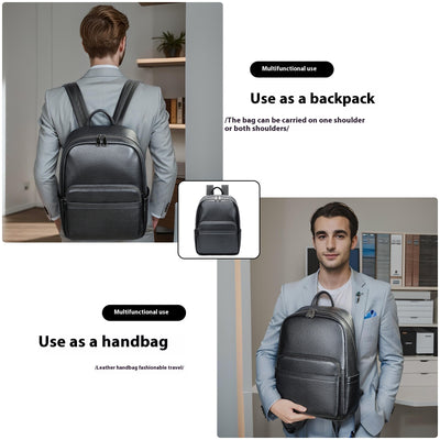 Leather Large Capacity Business Computer Backpack