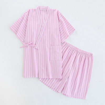 Washed Cotton Thin Striped Pajamas