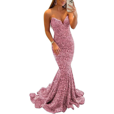 Sequin  Long Prom Gowns Dresses