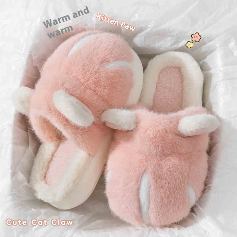 Warm Slugged Bottom Non Slip Cotton Slippers