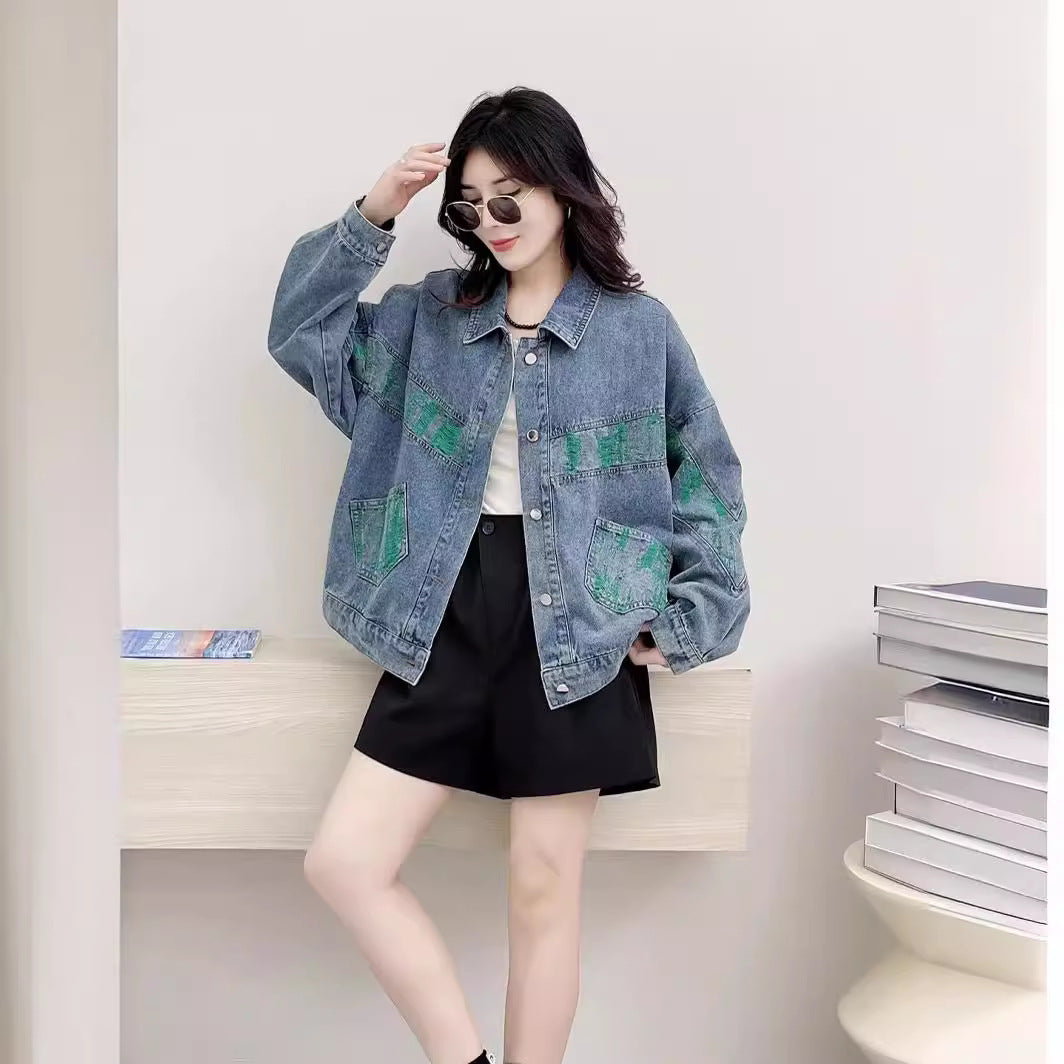 Spring New Artistic All-match Worn Loose Leisure Washed-out Do The Old Cowboy Coat For Women